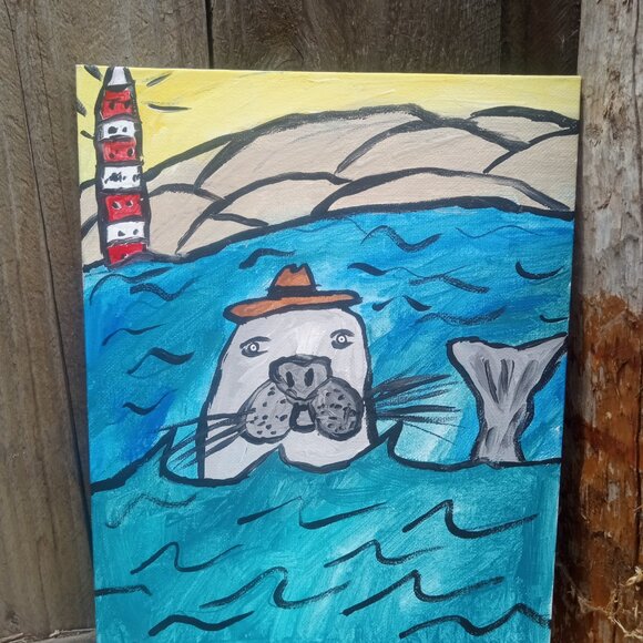 Folk Art Seal Painting - Picture 5 of 11